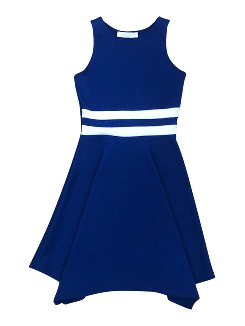 Petite Adele Big Girls Dual Stripe Hanky Hem Junior Bridesmaid Dress 8-16 - SophiasStyle.com