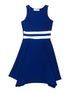 Petite Adele Big Girls Dual Stripe Hanky Hem Junior Bridesmaid Dress 8-16 - SophiasStyle.com