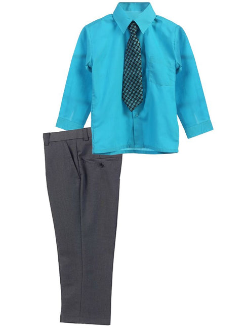 Gioberti Big Boy's 3 Piece Dress Shirt Tie Pants Formal Outfit, Sizes 8-18 - SophiasStyle.com