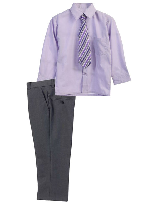 Gioberti Big Boy's 3 Piece Dress Shirt Tie Pants Formal Outfit, Sizes 8-18 - SophiasStyle.com