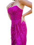 Bliss Fitted Strapless Ruched Sequin Slit Gown for Women, Sizes XS-3XL - SophiasStyle.com
