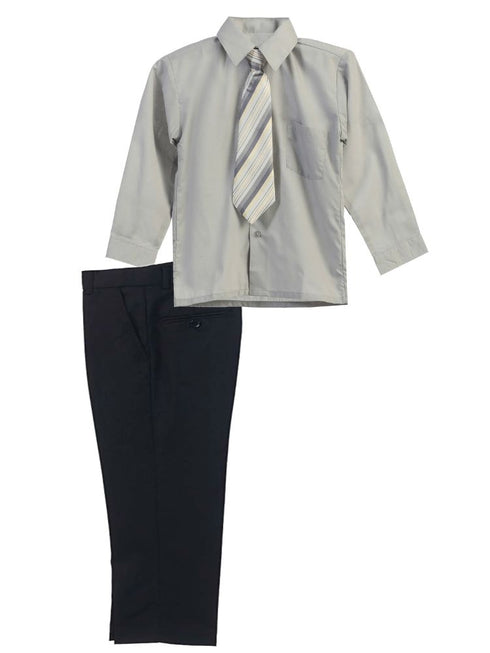Gioberti Big Boy's 3 Piece Dress Shirt Tie Pants Formal Outfit, Sizes 8-18 - SophiasStyle.com