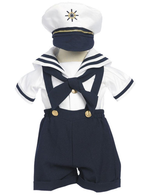 Rafael Baby Toddler Boys Bow Accent Nautical Costume Cap Outfit Set, Sizes 3 Months-4T - SophiasStyle.com