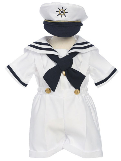 Rafael Baby Toddler Boys Bow Accent Nautical Costume Cap Outfit Set, Sizes 3 Months-4T - SophiasStyle.com