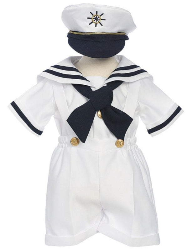 Rafael Baby Toddler Boys Bow Accent Nautical Costume Cap Outfit Set, Sizes 3 Months-4T - SophiasStyle.com