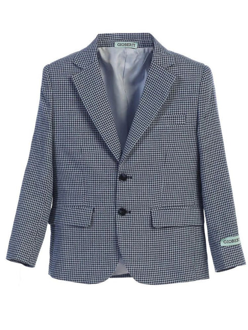 Gioberti Boy's Sport Coat Houndstooth Blazer Jacket, Sizes 2T-20 - SophiasStyle.com