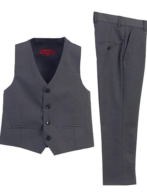 Gioberti Boy's 2 Piece Set Vest Flat Front Dress Pants Outfit, Sizes 2T-20 - SophiasStyle.com