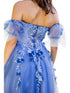 Bliss 3D Beaded Floral Applique Tulle Gown for Women with Corset Top and Elastic Cuff Bubble Sleeves, Sizes XS-3XL - SophiasStyle.com