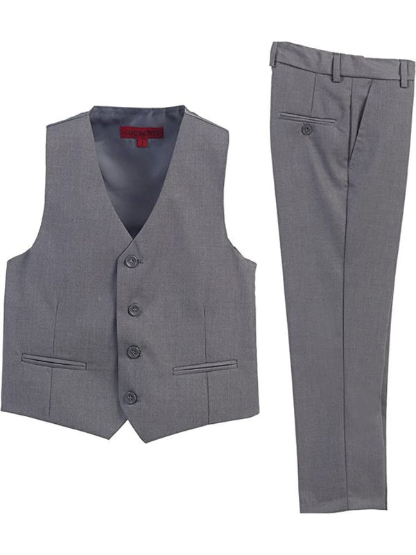 Gioberti Boy's 2 Piece Set Vest Flat Front Dress Pants Outfit, Sizes 2T-20 - SophiasStyle.com