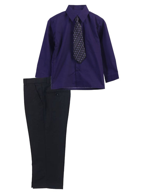 Gioberti Big Boy's 3 Piece Dress Shirt Tie Pants Formal Outfit, Sizes 8-18 - SophiasStyle.com