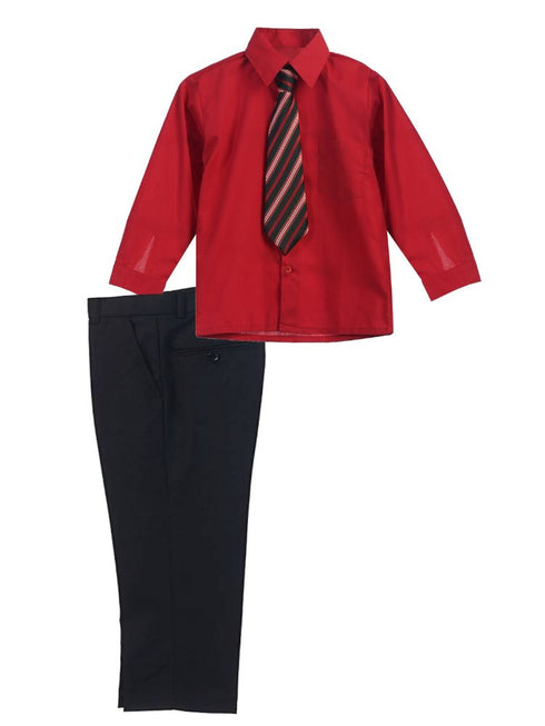 Gioberti Little Boy's 3 Piece Dress Shirt Tie Pants Formal Outfit, Sizes 2T-7 - SophiasStyle.com