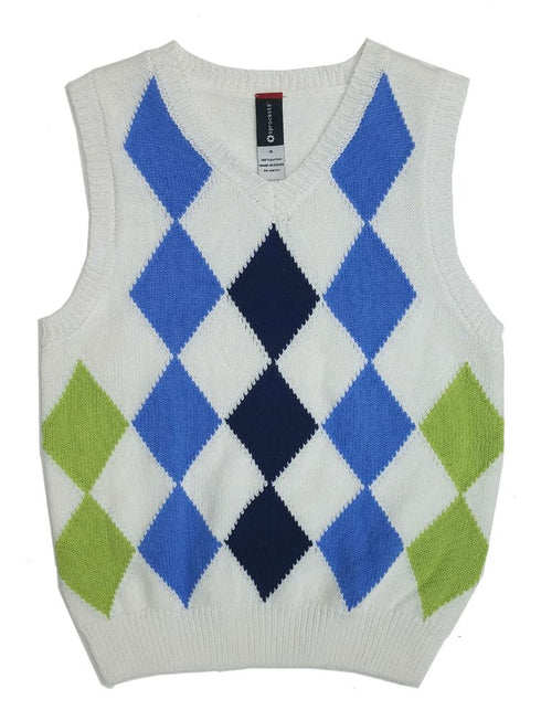 Sprockets Little Boys Argyle Knit V-Neck Cotton Pullover Vest, Sizes 4-6X - SophiasStyle.com