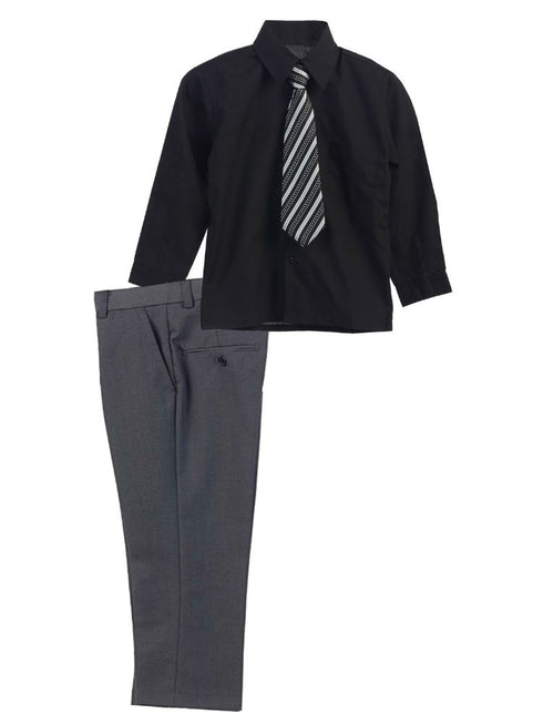 Gioberti Little Boy's 3 Piece Dress Shirt Tie Pants Formal Outfit, Sizes 2T-7 - SophiasStyle.com