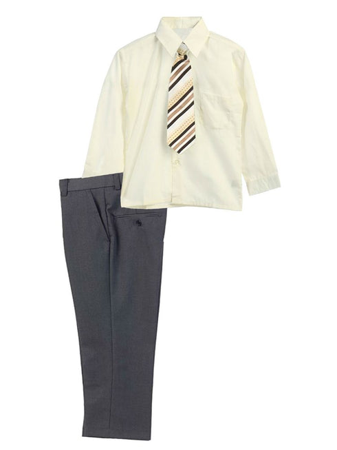 Gioberti Little Boy's 3 Piece Dress Shirt Tie Pants Formal Outfit, Sizes 2T-7 - SophiasStyle.com