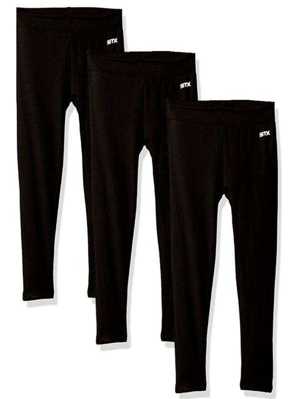 STX Little Girls Pack of 3 Black Cotton Spandex Leggings, Sizes 4-6X - SophiasStyle.com