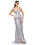 Bliss 3D Flower Applique Rhinestone Bead Sequin Accent Slit Gown for Women, Sizes XS-3XL - SophiasStyle.com