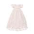 Rain Kids Baby Girls White Lace Satin Tulle Overlay Bonnet Baptism Dress 0-12M - SophiasStyle.com