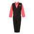 Little Boys Black Coral Shirt Vest Pants Neck Tie Pocket Hanky 5 pcs Suit 2-7 - SophiasStyle.com