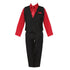 Little Boys Black Red Shirt Vest Pants Neck Tie Pocket Hanky 5 pcs Suit 2-7 - SophiasStyle.com