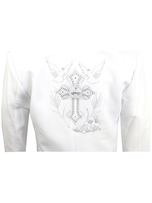 Rafael Collection Little Boys White Embroidered 5 Pcs Baptism Tuxedo Set 2-7 - SophiasStyle.com