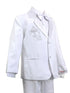 Rafael Collection Baby Boys White Embroidery 5 Pc Baptism Tuxedo Set 6-24 Months - SophiasStyle.com