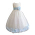 Big Girls Ivory Baby Blue Petals Satin Tulle 3 Layer Flower Girl Dress 8-14 - SophiasStyle.com