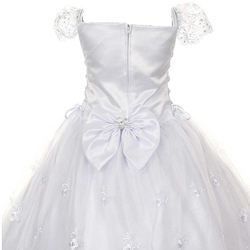 Rain Kids White Virgin Mary Organza First Communion Dress Girls 7-24 - SophiasStyle.com