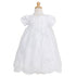 Rain Kids White Satin Puff Sleeve Pearl Baptism Dress Girls 6M-4T - SophiasStyle.com