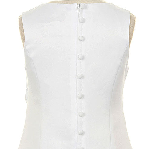 Rain Kids White Beaded Detail Special Occasion Dress Girls 4-20 - SophiasStyle.com