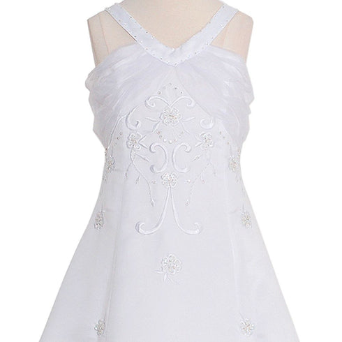 Rain Kids White Sequin Floral Special Occasion Dress Little Girls 4-20 - SophiasStyle.com
