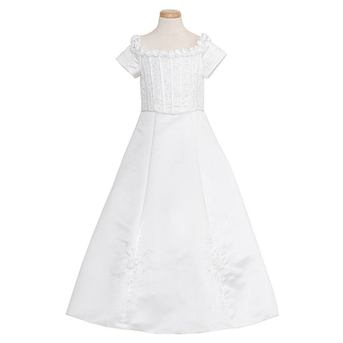Rain Kids White Floral Off Shoulder Special Occasion Dress Girls 2T-18 - SophiasStyle.com