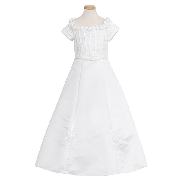 Rain Kids White Floral Off Shoulder Special Occasion Dress Girls 2T-18 - SophiasStyle.com