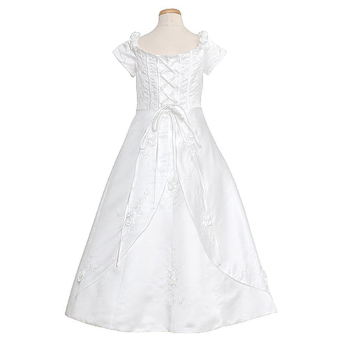 Rain Kids White Floral Off Shoulder Special Occasion Dress Girls 2T-18 - SophiasStyle.com