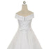 Rain Kids White Bridal Satin A Line Flower Girl Dress Girls 3T-14 - SophiasStyle.com