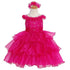 The Rain Kids Pink Organza Off Shoulder Flower Girl Dress Girls 6M-4T - SophiasStyle.com