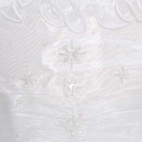 The Rain Kids White Organza Off Shoulder Flower Girl Dress Girls 6M-4T - SophiasStyle.com