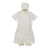 Rain Kids Baby Boys White Silk Cross Embroidered Hat Stole Baptism Romper 6-12M - SophiasStyle.com