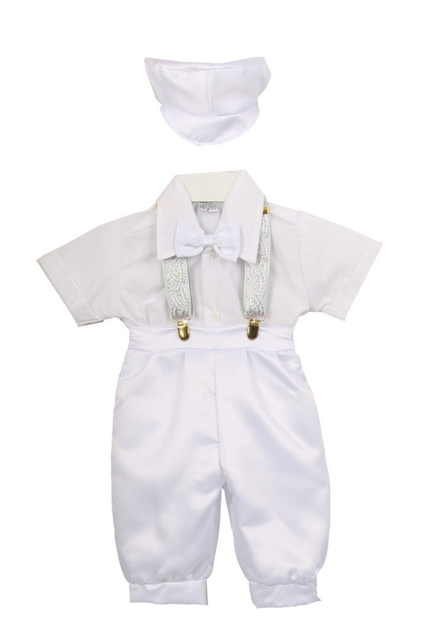 Rain Kids Baby Boys White Satin Shorts Cotton Shirt Baptism Outfit Set 6-12M - SophiasStyle.com