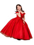 Girls 3D Flower Off Shoulder Ball Gown 3-16 - SophiasStyle.com
