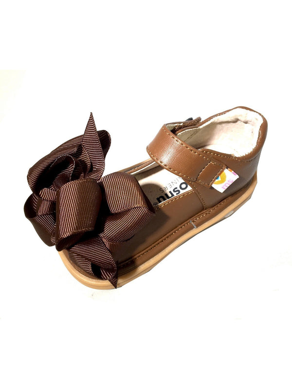 Mooshu Trainers Girls Chocolate Ready Set Mary Jane Squeaky Shoes 3-4 Baby - SophiasStyle.com