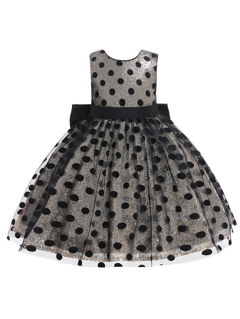 Rain Kids Girl Multi Color Sequin Black Polka Dot Tulle Christmas Dress 6M-4 - SophiasStyle.com