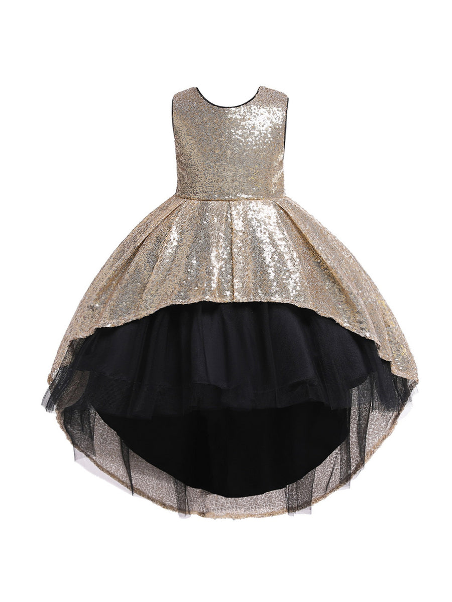 Rain Kids Little Girls Pink Sequin Hi-Low Skirt Tulle Christmas Dress 6