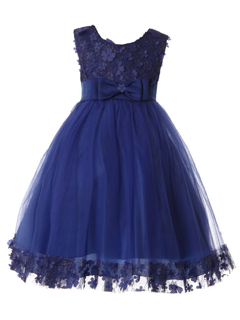 Rain Kids Girls Multi Color Glittered Lace Bodice Special Occasion Dress 12M-8 - SophiasStyle.com