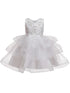 Rain Kids Girls Multi Color Floral Applique Tulle Skirt Christmas Dress 12M-8 - SophiasStyle.com