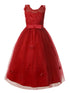 Rain Kids Girls Multi Color 3D Floral Applique Elegant Christmas Dress 4-14 - SophiasStyle.com