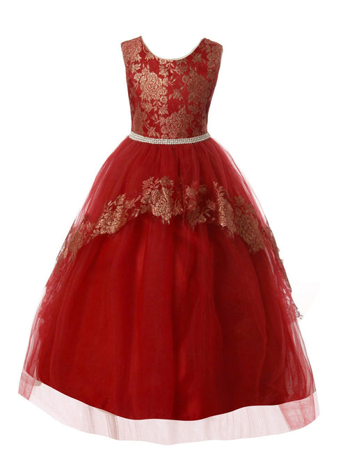 Rain Kids Girls Multi Color Floral Trim Accent Glamorous Occasion Dress 4-14 - SophiasStyle.com