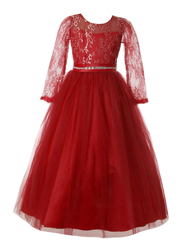Rain Kids Girls Multi Color Lace Floor Tulle Special Occasion Dress 4-14 - SophiasStyle.com