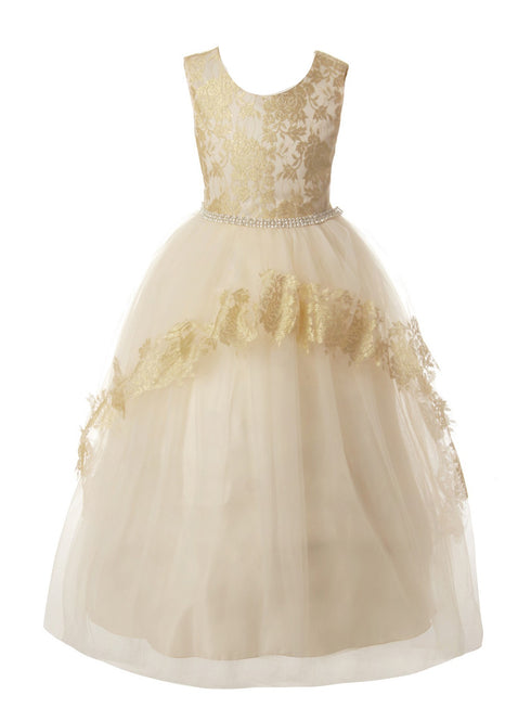 Rain Kids Girls Multi Color Floral Trim Accent Glamorous Occasion Dress 4-14 - SophiasStyle.com