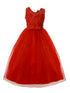 Rain Kids Girls Multi Color 3D Floral Applique Elegant Christmas Dress 4-14 - SophiasStyle.com
