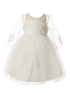Rain Kids Little Girls Multi Color Tulle Sleeve Pearl Lace Flower Girl Dress 1-6 - SophiasStyle.com